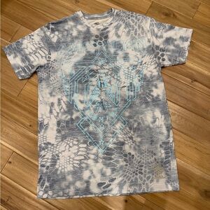 American Fighter Blue and Gray Graphic Tee